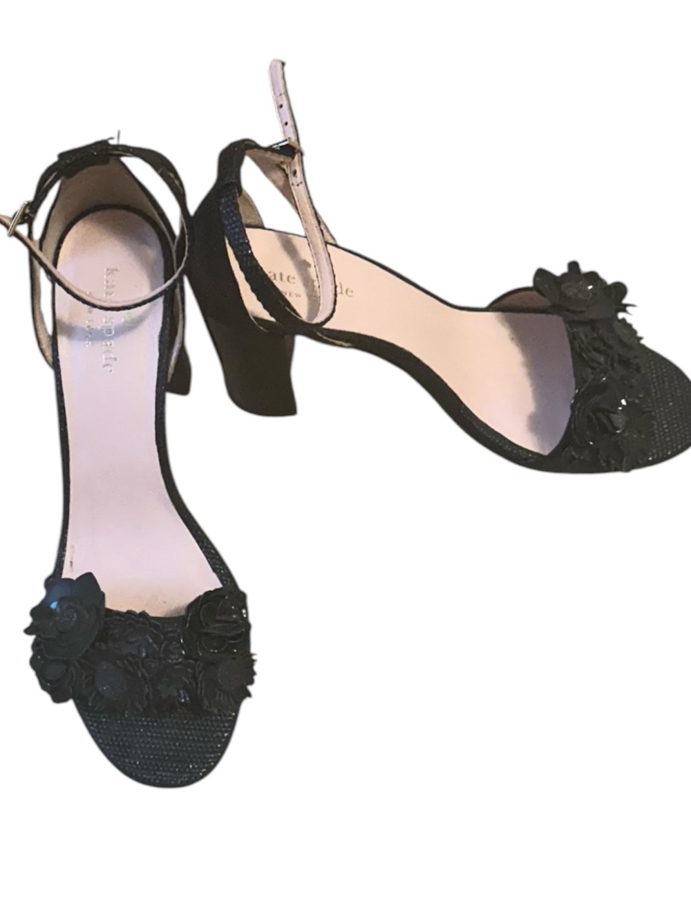 Kate Spade Obelia Floral Appliqué Block Heel sz. 9 - Picture 3 of 5